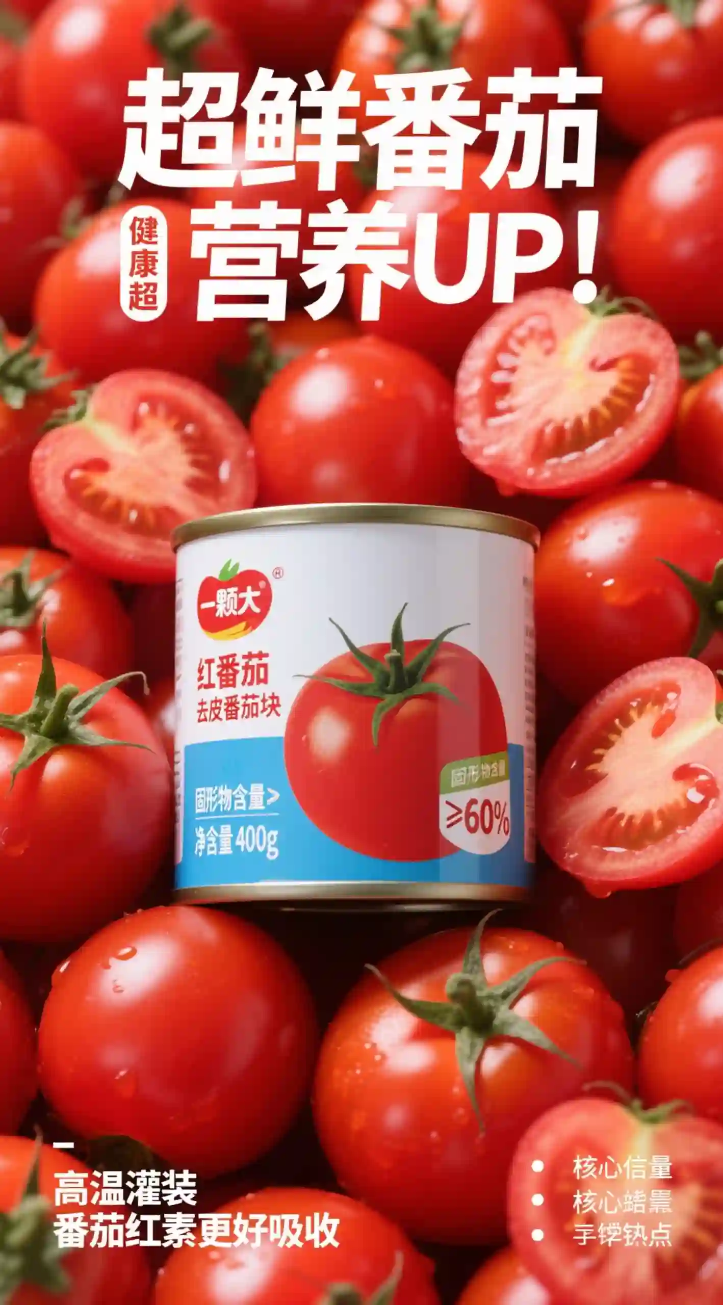 一颗大去皮番茄罐头海报