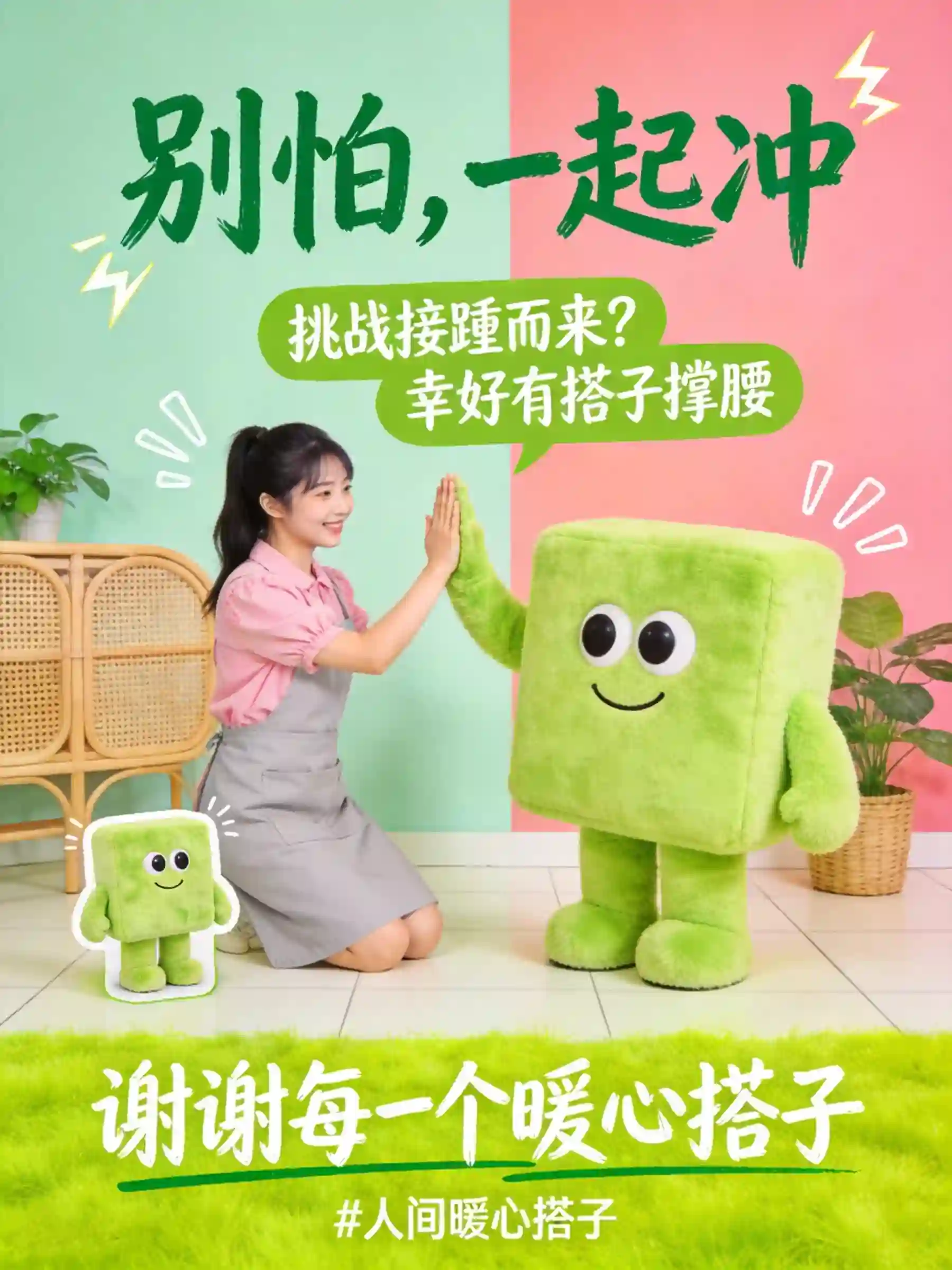 暖心搭子主题互动海报