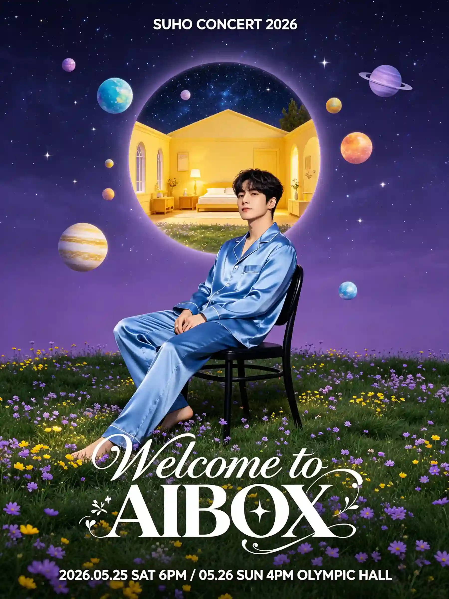 演唱会海报星空宇宙背景