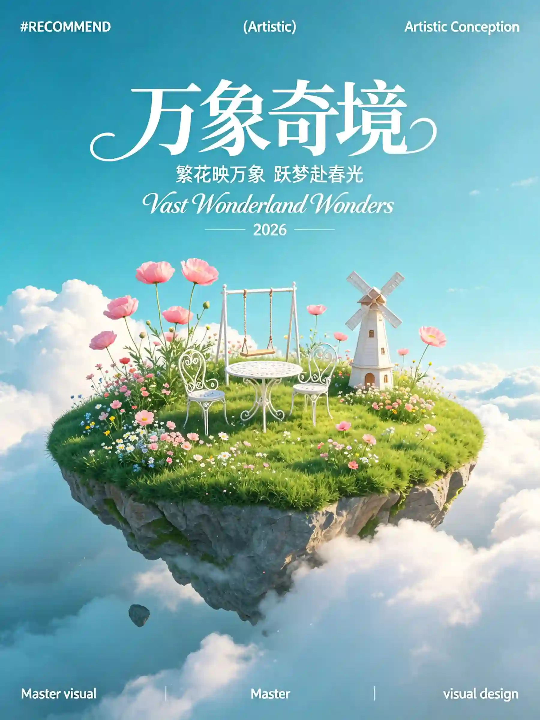 幻想海报悬浮岛场景封面