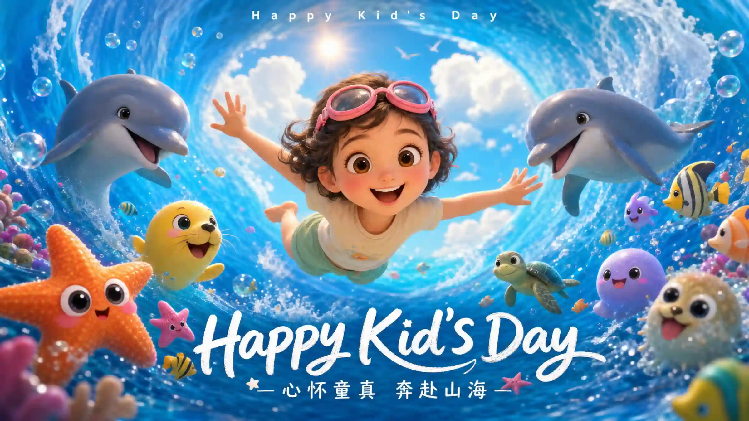 六一海洋童趣海报・心怀童真
