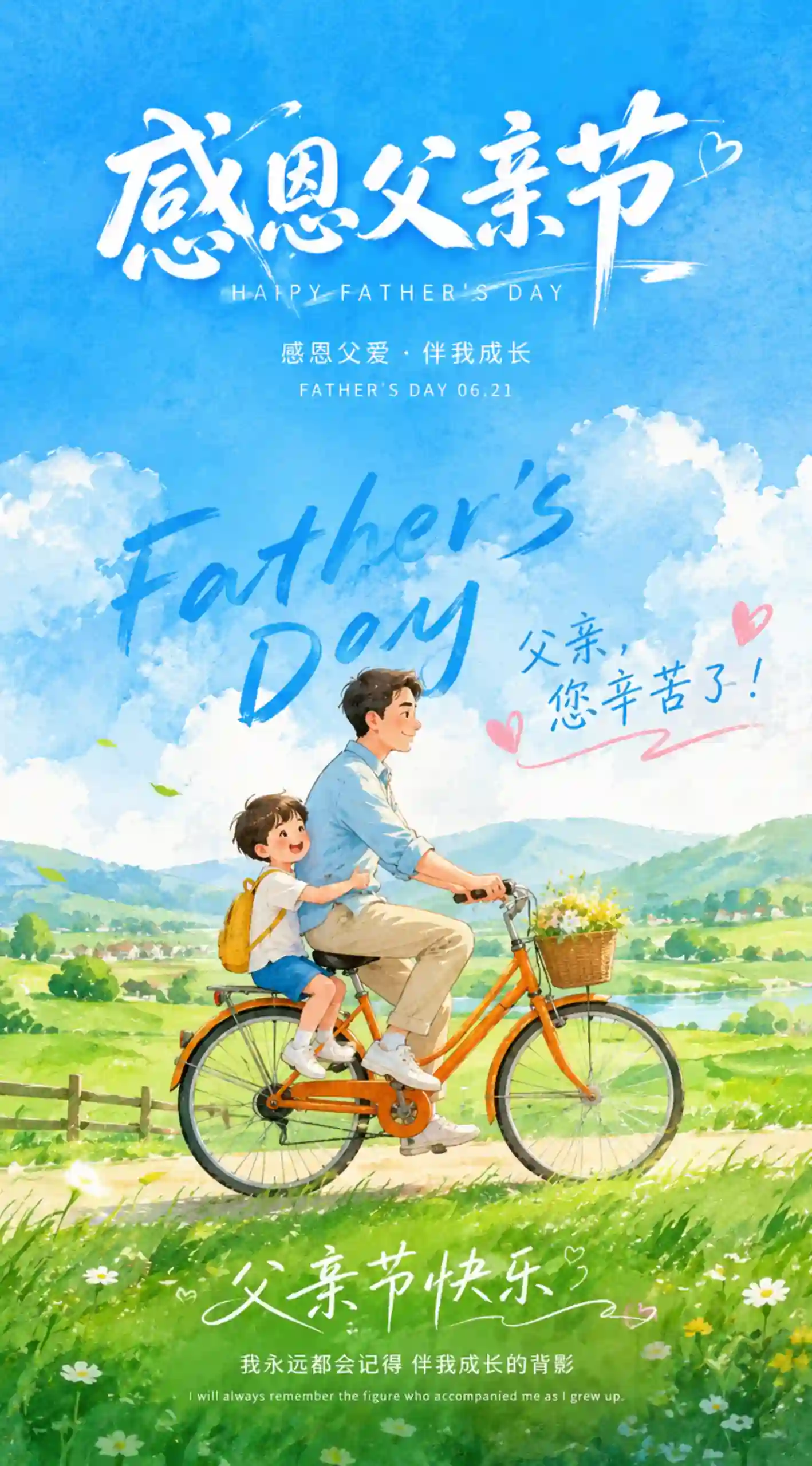 感恩父亲节温情海报