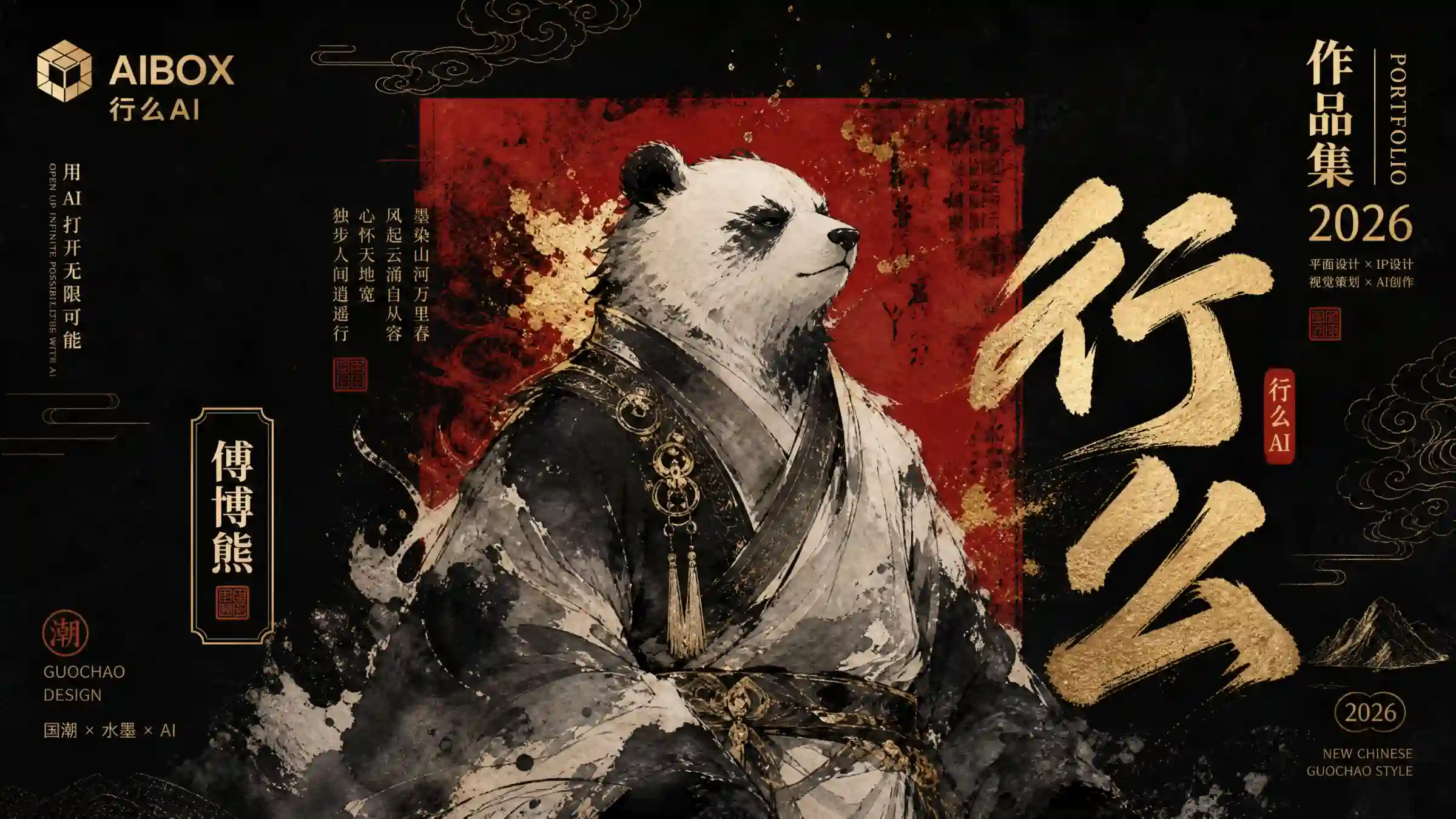 国潮水墨熊猫 IP 作品集封面