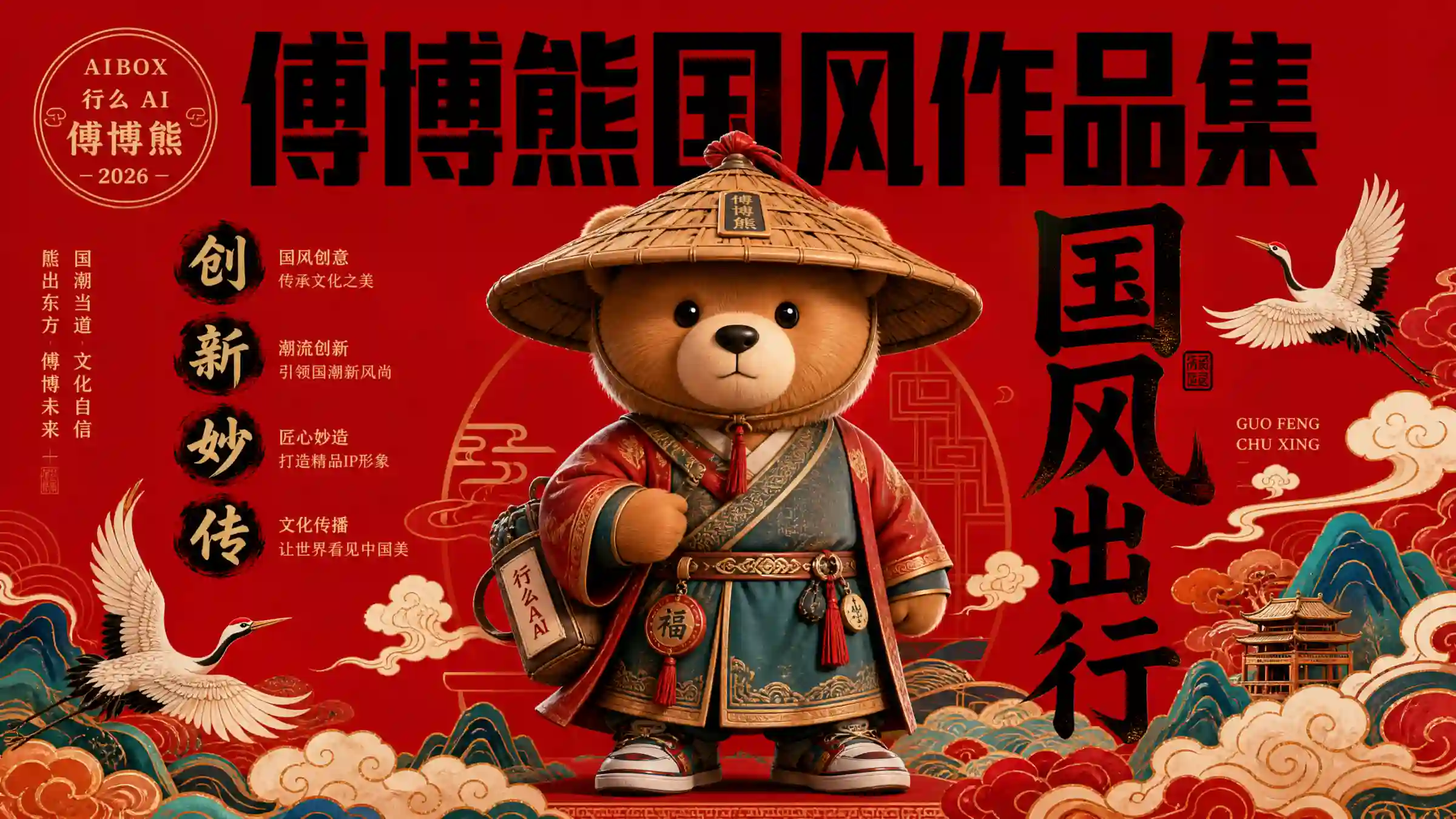 傅博熊国风 IP 作品集封面