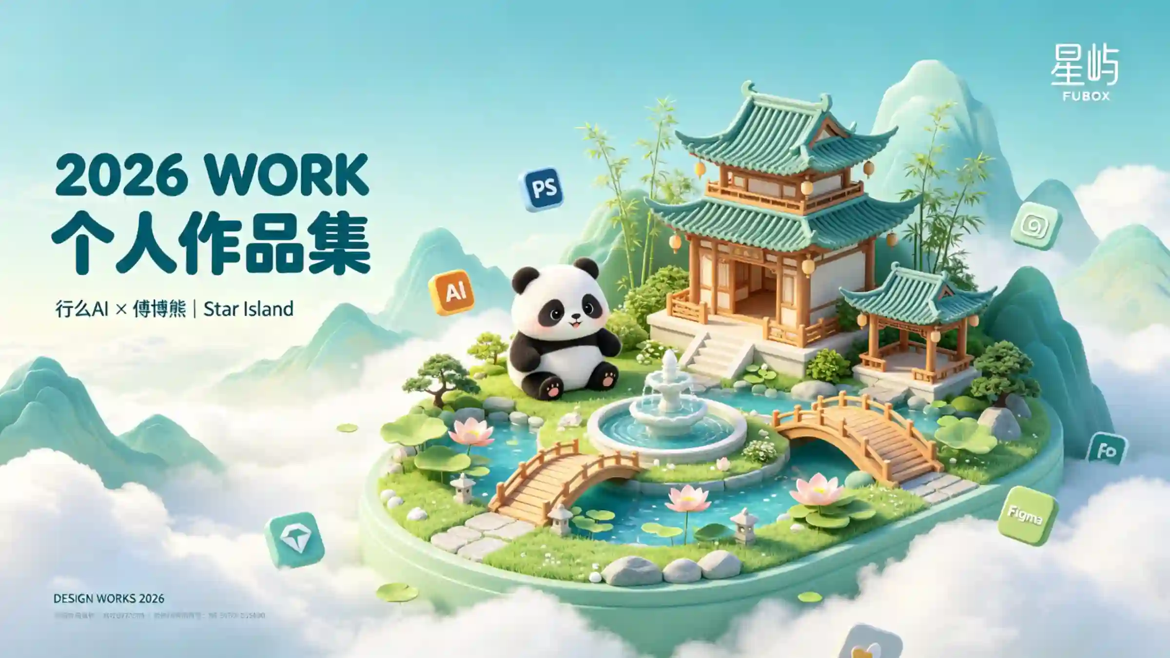 国风3D粘土治愈风作品集封面