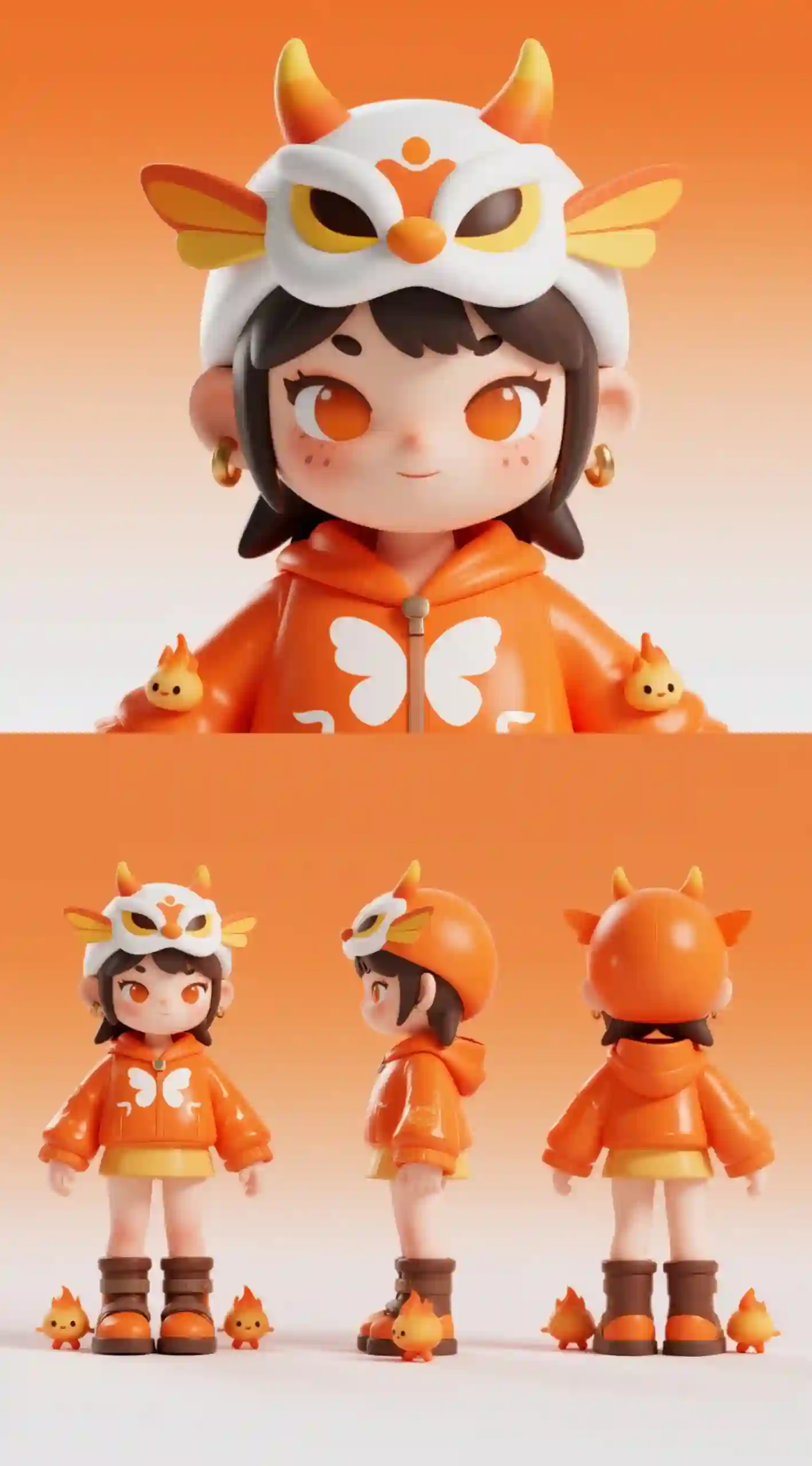 橙焰瑞兽帽少女